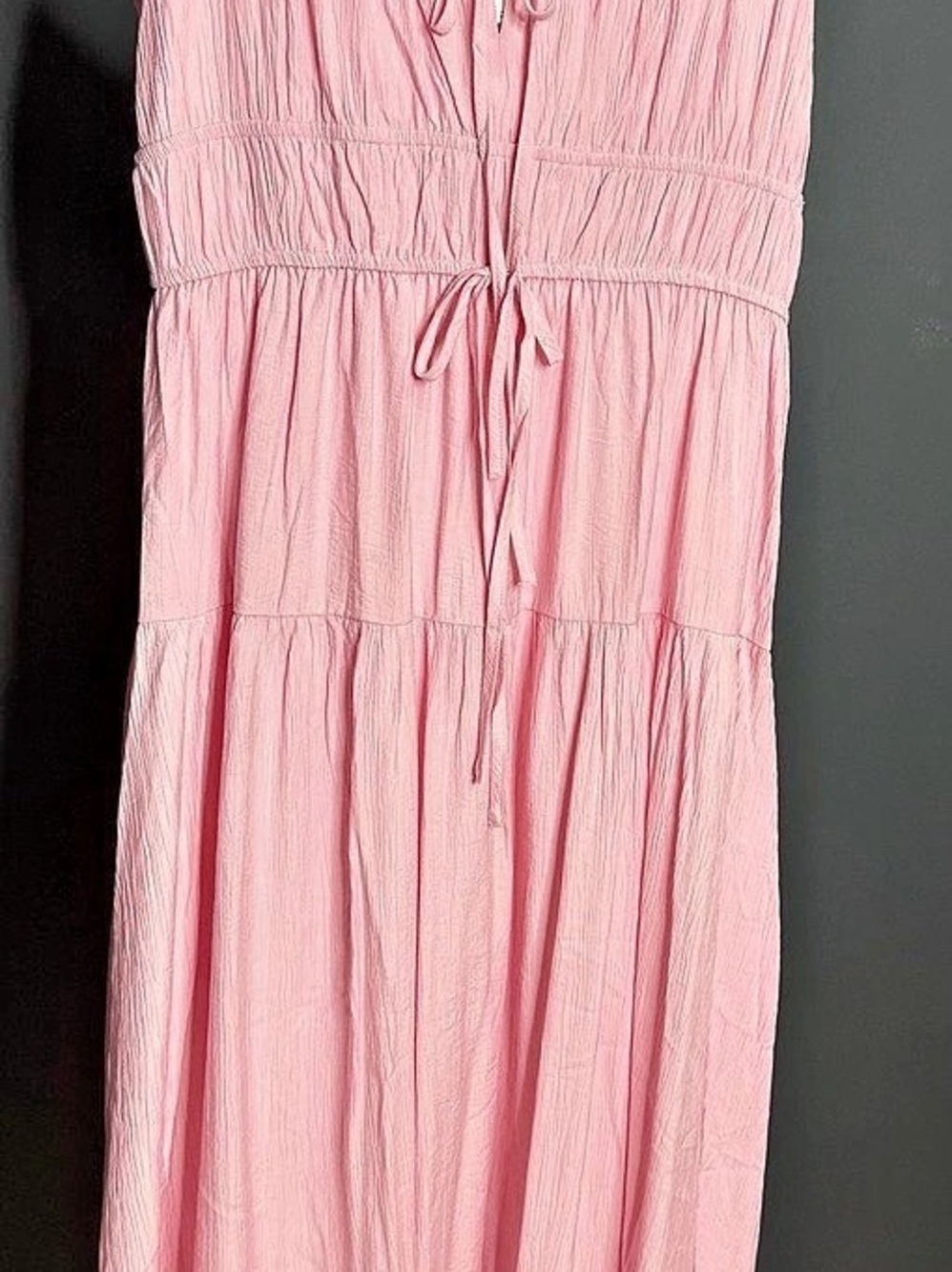 Blu Pepper Pink Front Tie Fit & Flare Midi Dress
